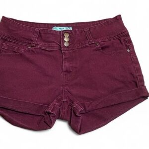 Wax Jean High Waist Maroon Shorts